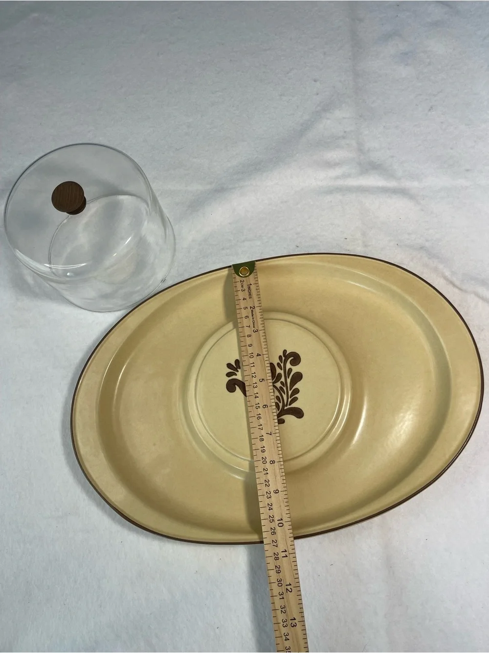 VINTAGE PFALTZGRAFF USA CHEESE ’N CRACKER TRAY #803 WITH ORIGINAL GLASS DOME